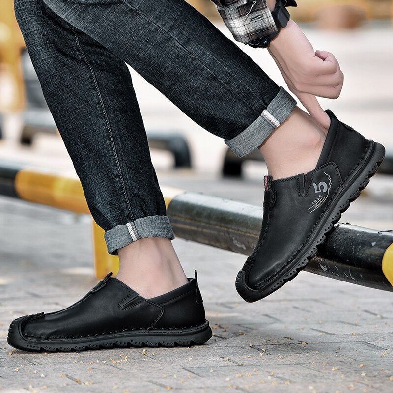 Men's Split Leather Slip On Loafers