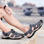 Load image into Gallery viewer, Genuine Leather Summer Men Sandals
