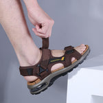 Load image into Gallery viewer, Genuine Leather Outdoor Men Roman Sandals
