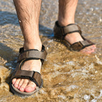 Load image into Gallery viewer, Men&#39;s Comfortable Summer Leather Sandals
