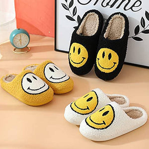 Retro Soft Plush Lightweight Smiley Face Slippers