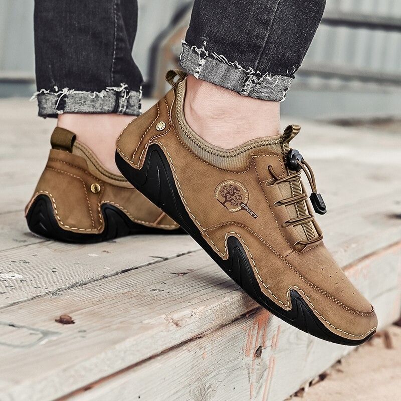 Men's Casual Lace-Up Leather Shoes