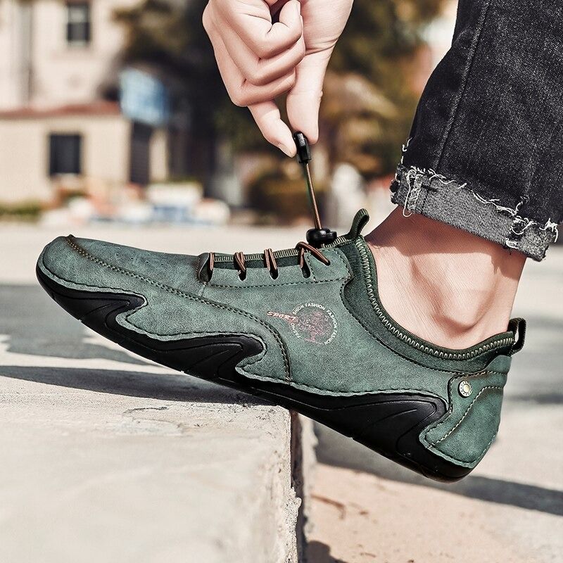 Men's Casual Lace-Up Leather Shoes