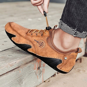 Men's Casual Lace-Up Leather Shoes