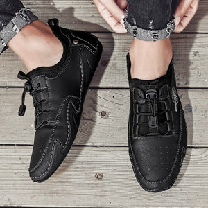 Men's Casual Lace-Up Leather Shoes